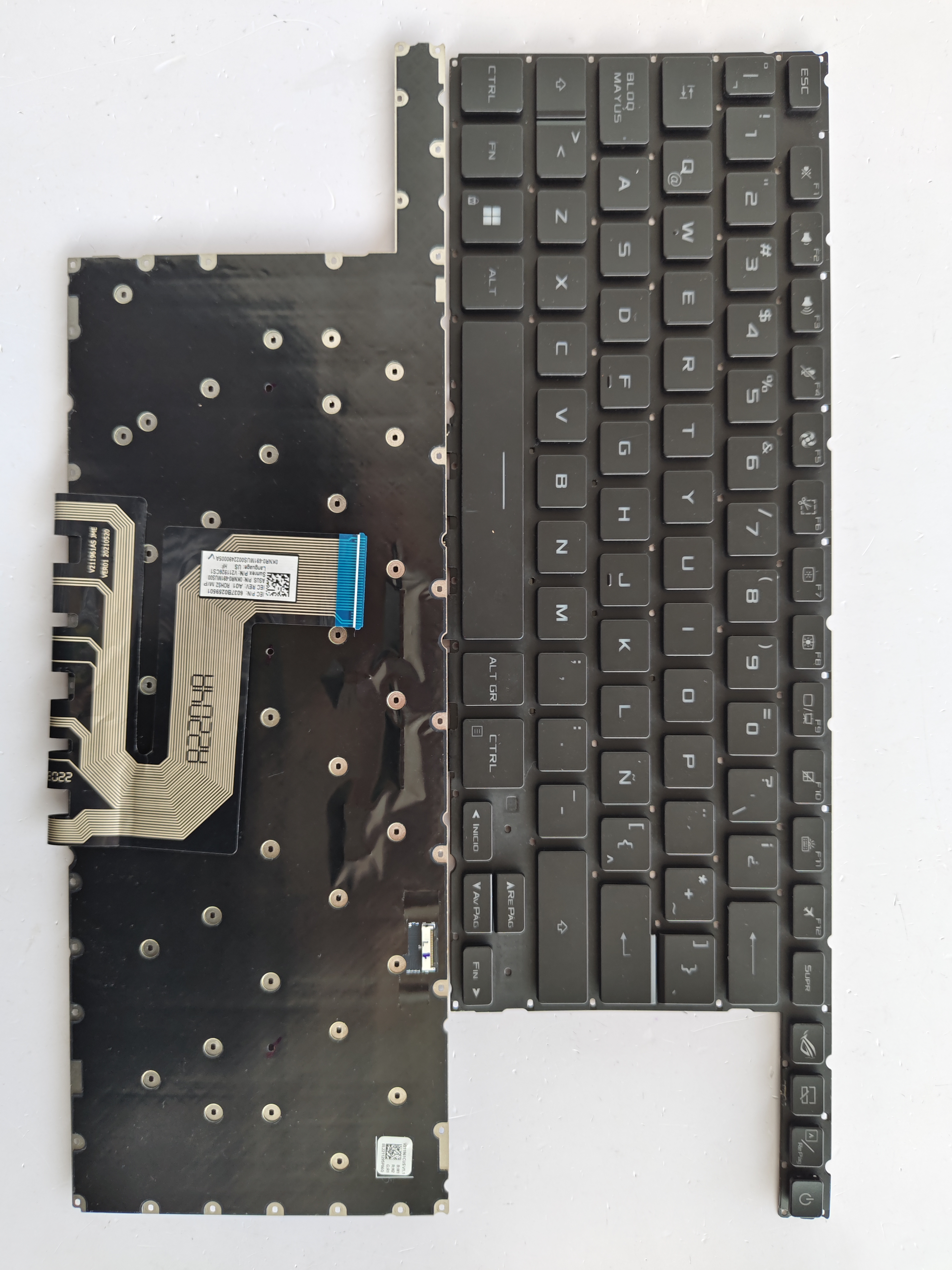 Picture of New Replacement Laptop Keyboard For ASUS GX650 RGB colorful backlight small enter BLACK Backlit LA Layout